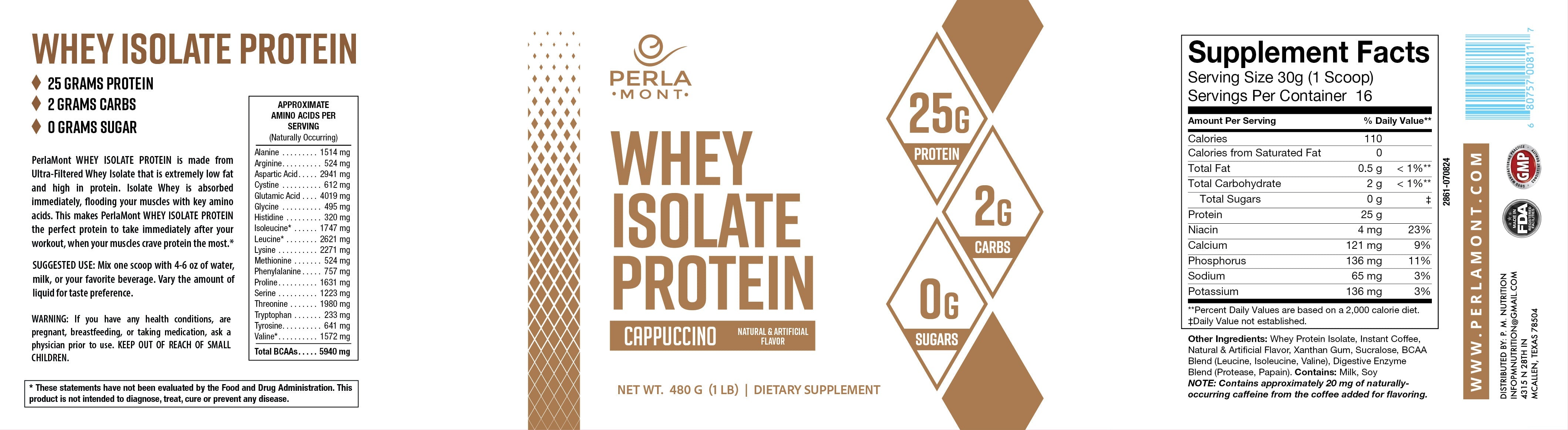 Whey Isolate Protein - 1 LB